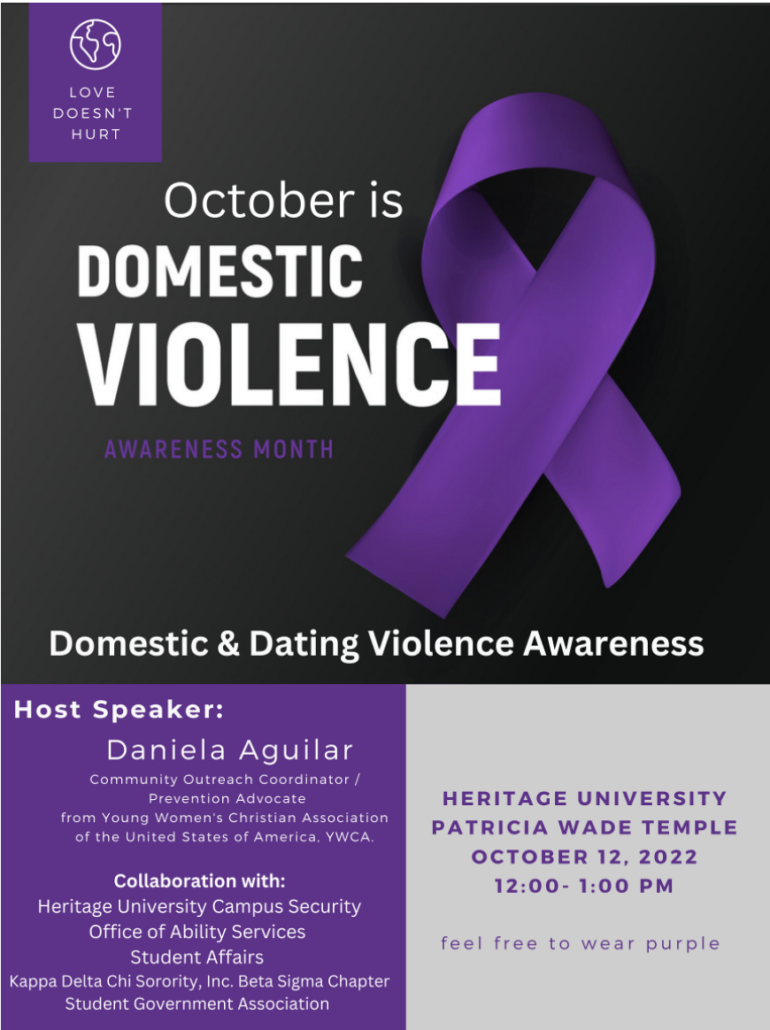 Domestic & Dating Violence Awareness Event | Heritage University