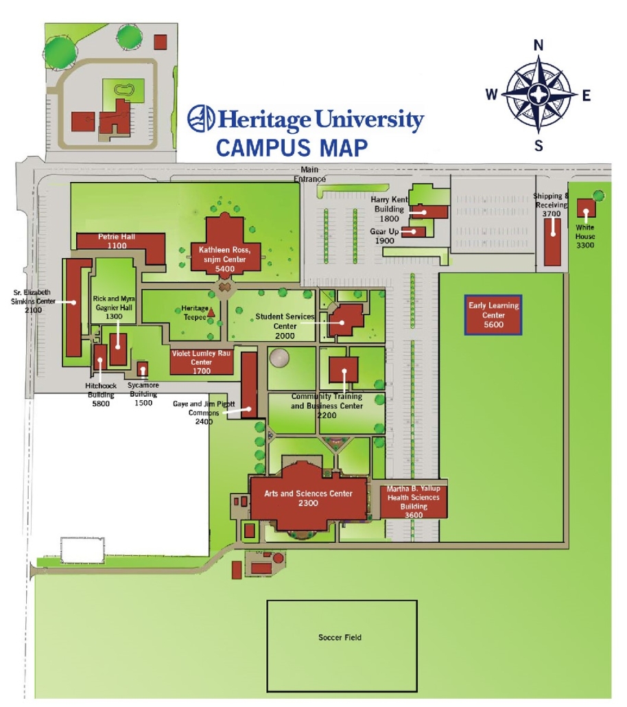 Heritage University campus map