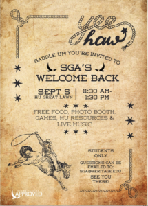 SGA Welcome Back flyer