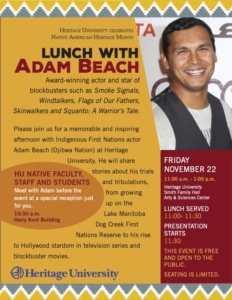 Lunch with Adam Beach event flyer