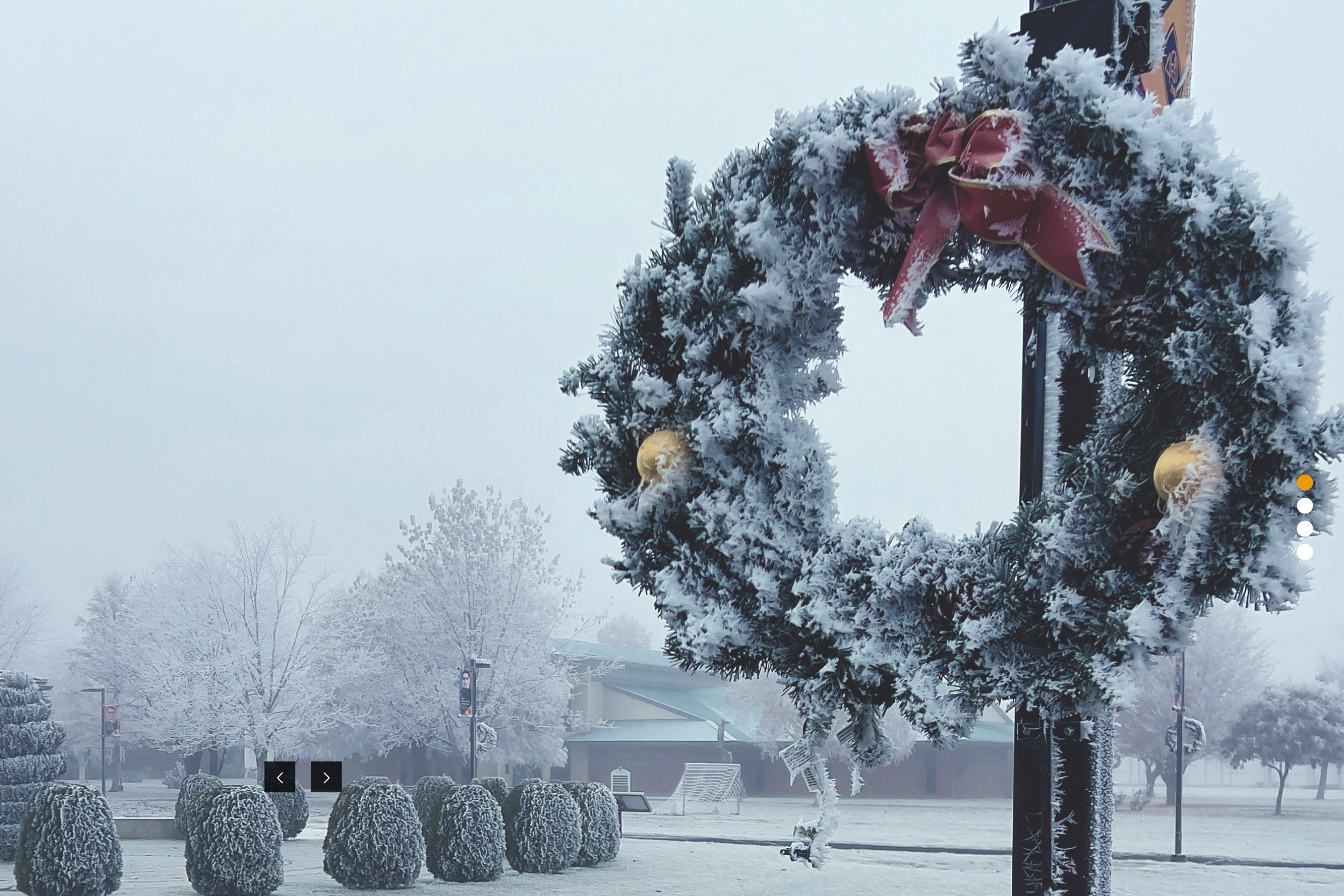 A wreath on a pole