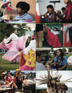 A collage of scenes from the El Grito celebration at Heritage University, September 14, 2024