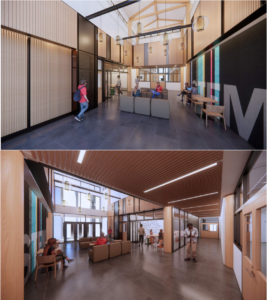 Artist renderings of Kathleen Ross Center remodel after completion