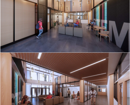 Artist renderings of Kathleen Ross Center remodel after completion