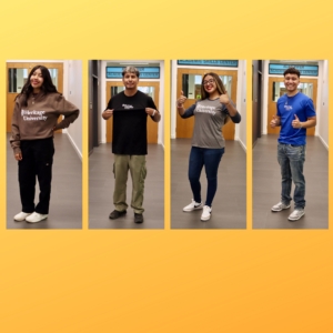 A collage of people posing for the camera