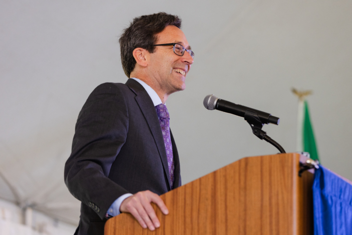 Presidential Inauguration: Installation A person standing at a podium with a microphone