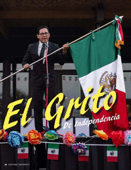 Wings_Fall2025_ElGrito_1 A person holding a flag