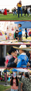 A collage of people engaging in activities at El Grito