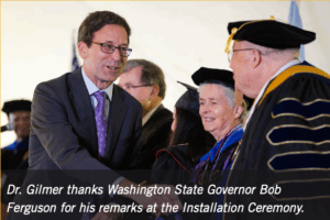 A person shaking hands with a group of people