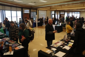 A group of people at a convention-like gathering