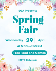 Flyer for Spring Fair at HU in Tri-Cities