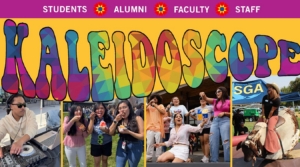 Colorful banner with word 